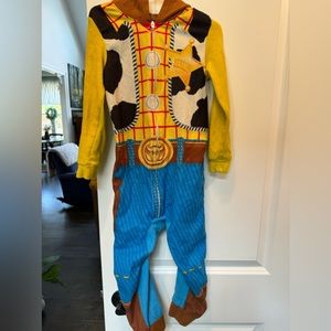 Boys Disney TOY STORY 4 Woody Fleece Hooded Pajama Costume size XS